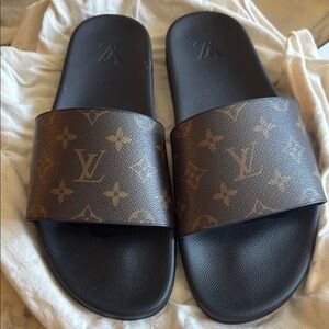 Louis Vuitton Brown Monogram Slides
